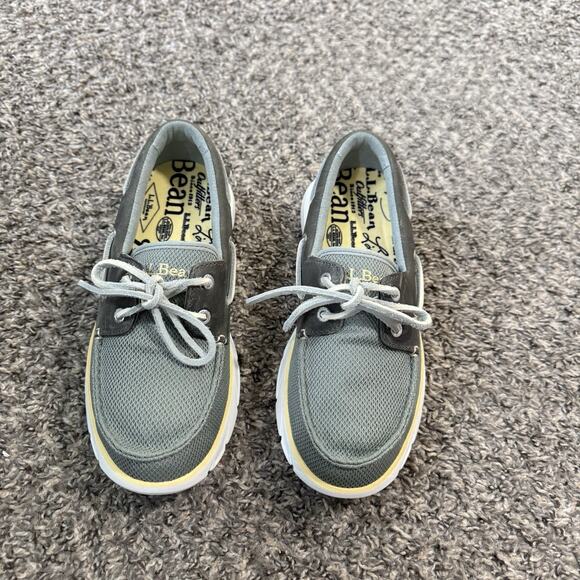 LL BEAN Women’s 8 M Kennebec 2 Eye Boat Shoe Moc Mist Blue NEW READ - Picture 2 of 8